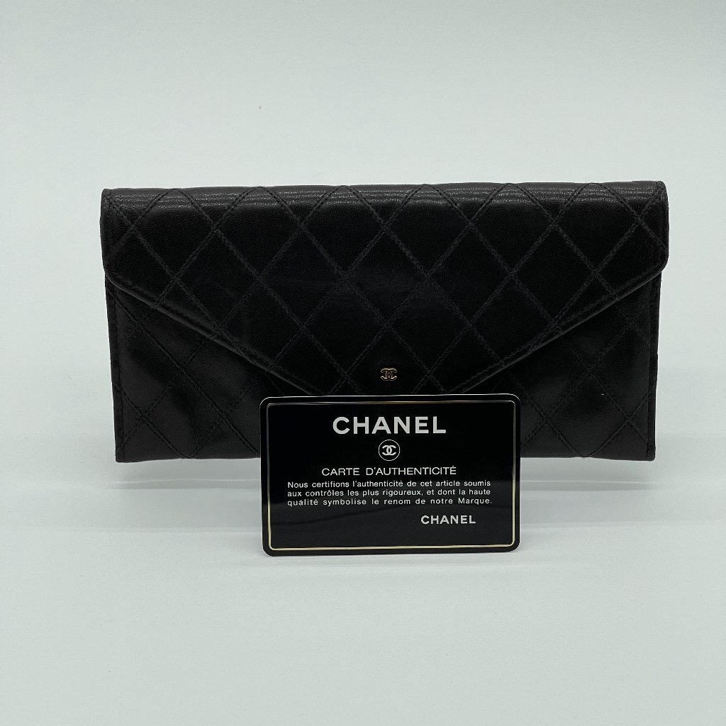 Chanel Wild Stitch Long Wallet Black (Pm1008)